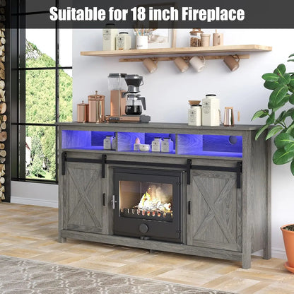 Rustic Entertainment Center with Power Outlets for up to 65 inch TV