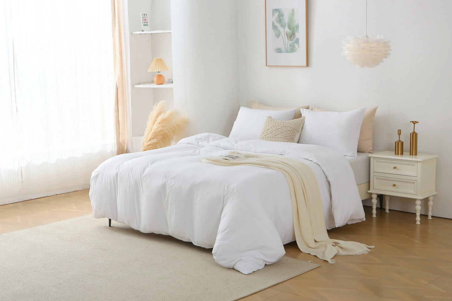 3 Piece Bedding Set with 1 Duvet Cover and 2 Pillow Shams