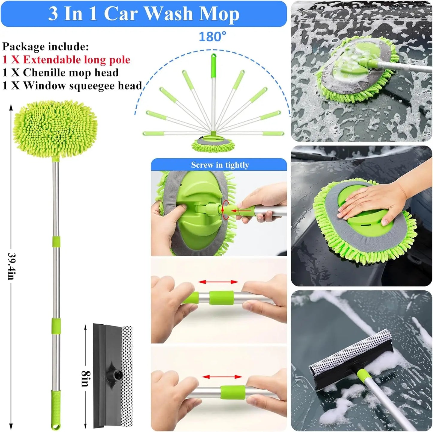 42Pcs Car Wash Detailing Kit with Foam Gun Sprayer and Long Collapsible Handle