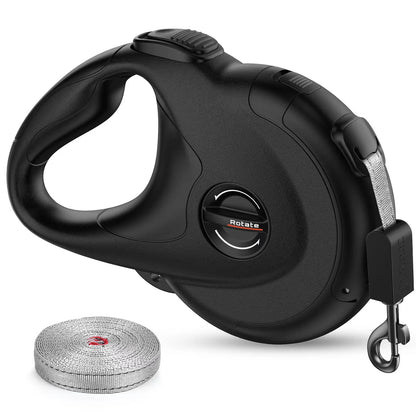 Retractable,  Reflective Dog Leash With Reinforced Nylon Lead