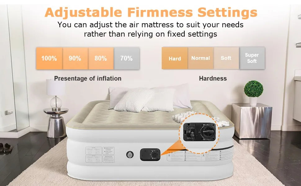 Premium Queen Air Mattress with Built in Pump