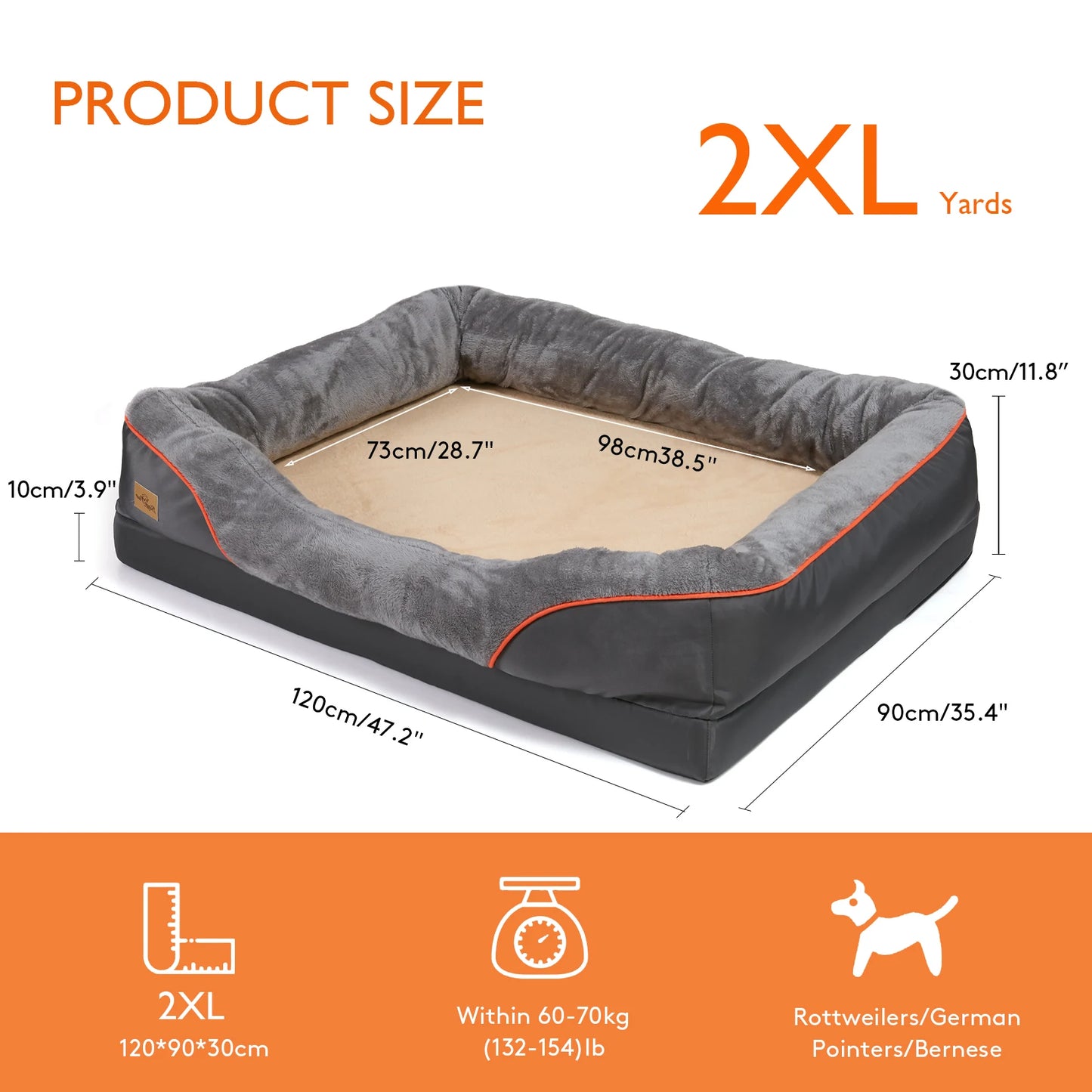 Super Soft Orthopedic Foam Pet Bed with Removable Cover