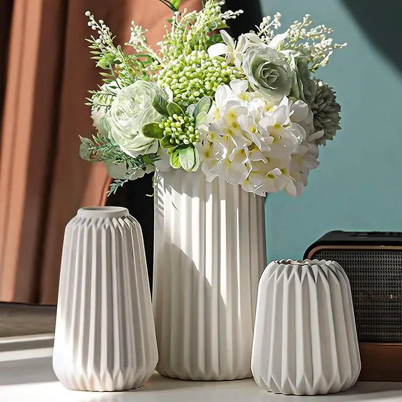 3 PCS Floral Ceramic Vase Set Creative Vase Set