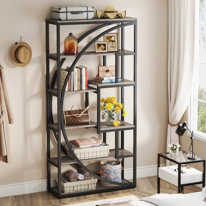Industrial 5-Tier Bookshelf  70.8 inch Tall