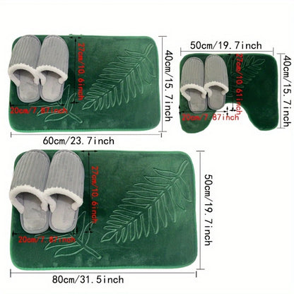 3-Piece Quick-Drying Non-Slip Bathroom Mat Set