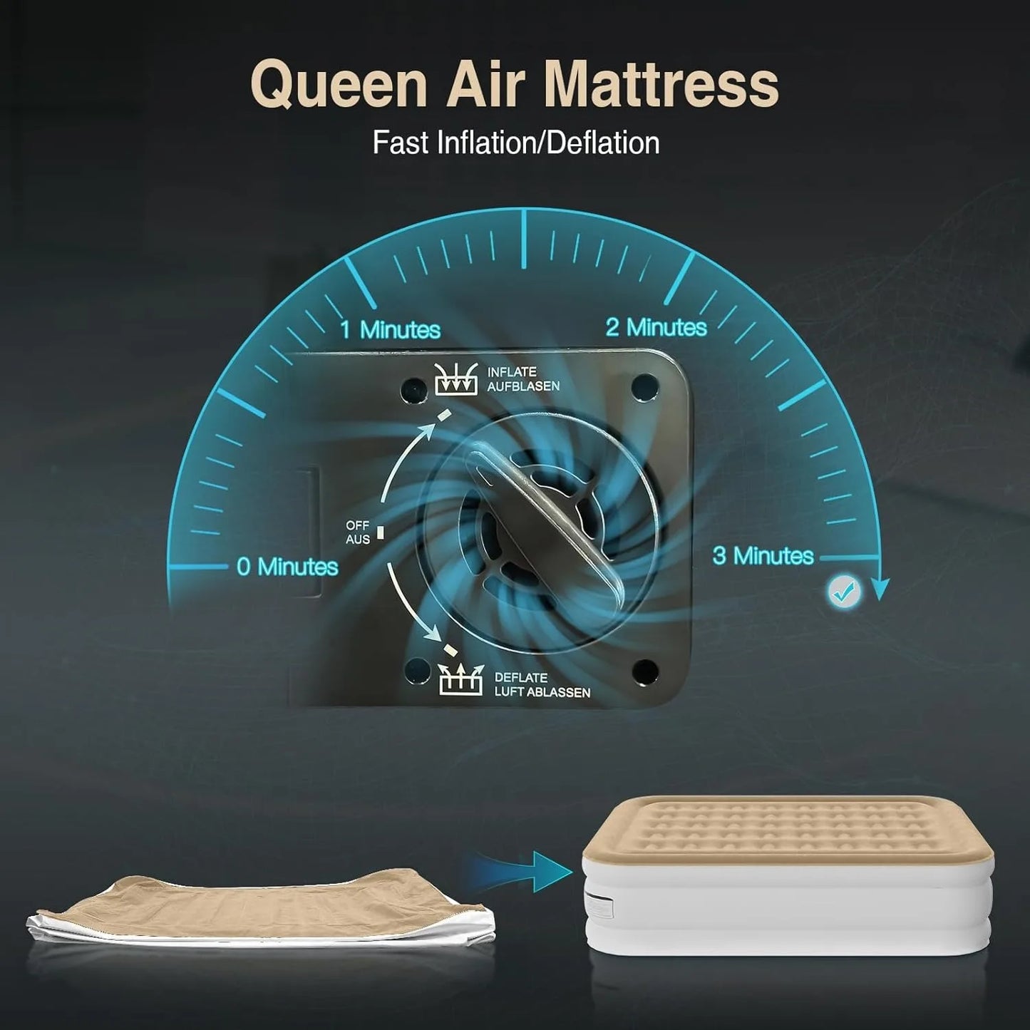 Premium Queen Air Mattress with Built in Pump