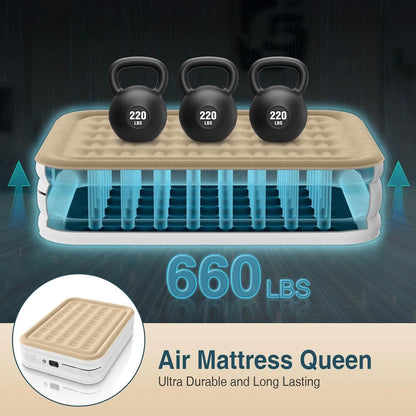 Premium Queen Air Mattress with Built in Pump