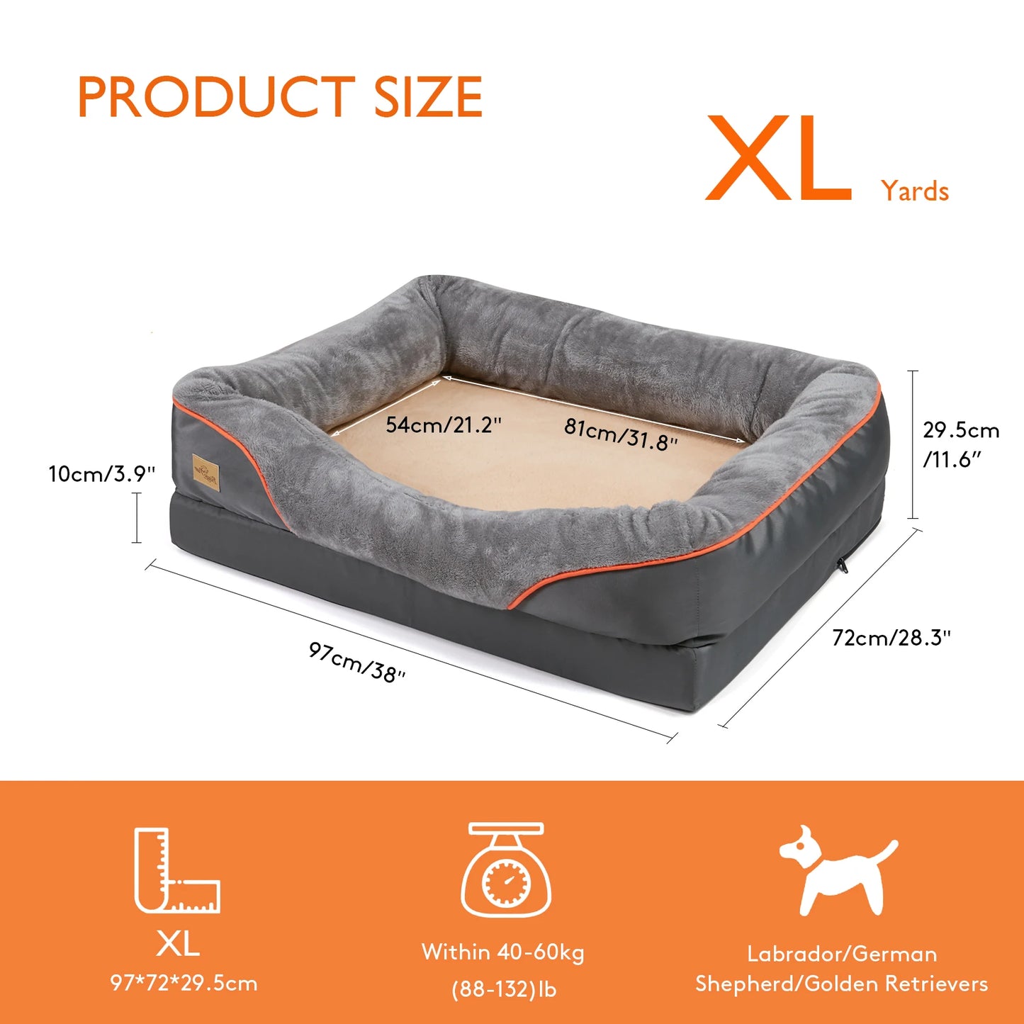 Super Soft Orthopedic Foam Pet Bed with Removable Cover