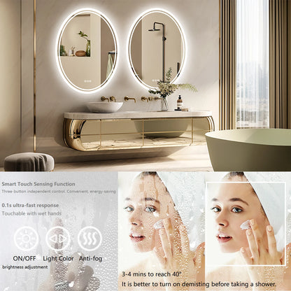 Wall Mounted Backlit Round Vanity Mirror