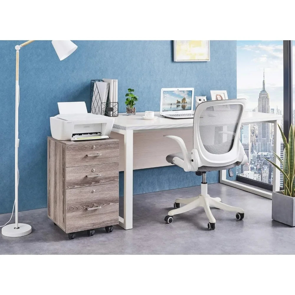 3 Drawer Rolling File Cabinet with Lock for Home Office
