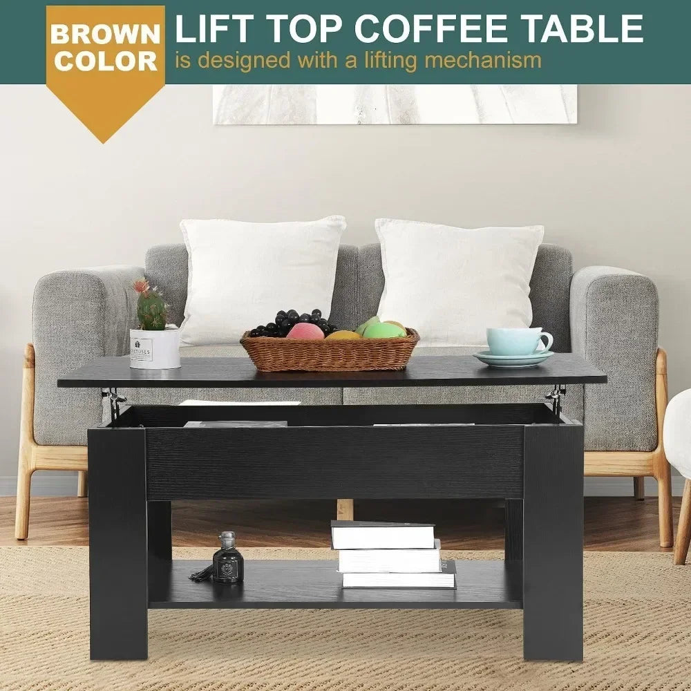 Lift Top Coffee Table with Hidden Storage Compartment