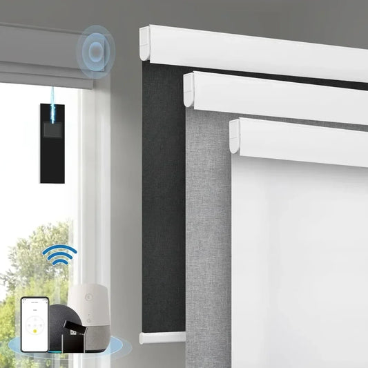 Motorized (Solar Panels) Smart Electric Blinds with Remote