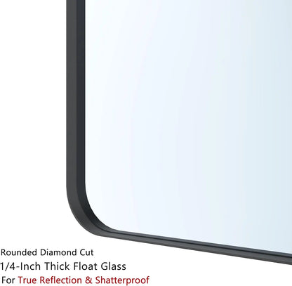 2-Pack Bathroom Mirrors 24 x 36 Inch, Black Metal Rectangle Framed