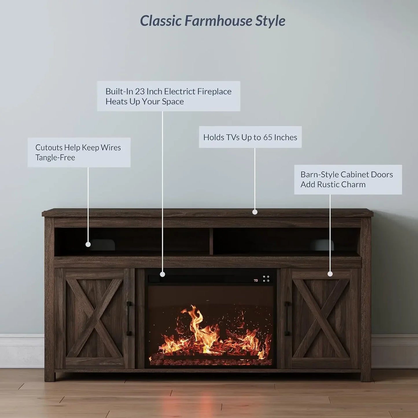 Fireplace TV Stand for TVs up to 65 Inches