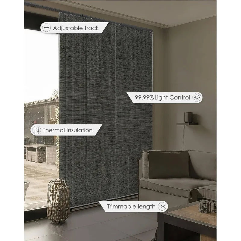 Adjustable Blackout Sliding Vertical Blinds - 86" W x 96" H