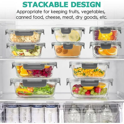 34pc Glass Food Storage Containers with Lids Set
