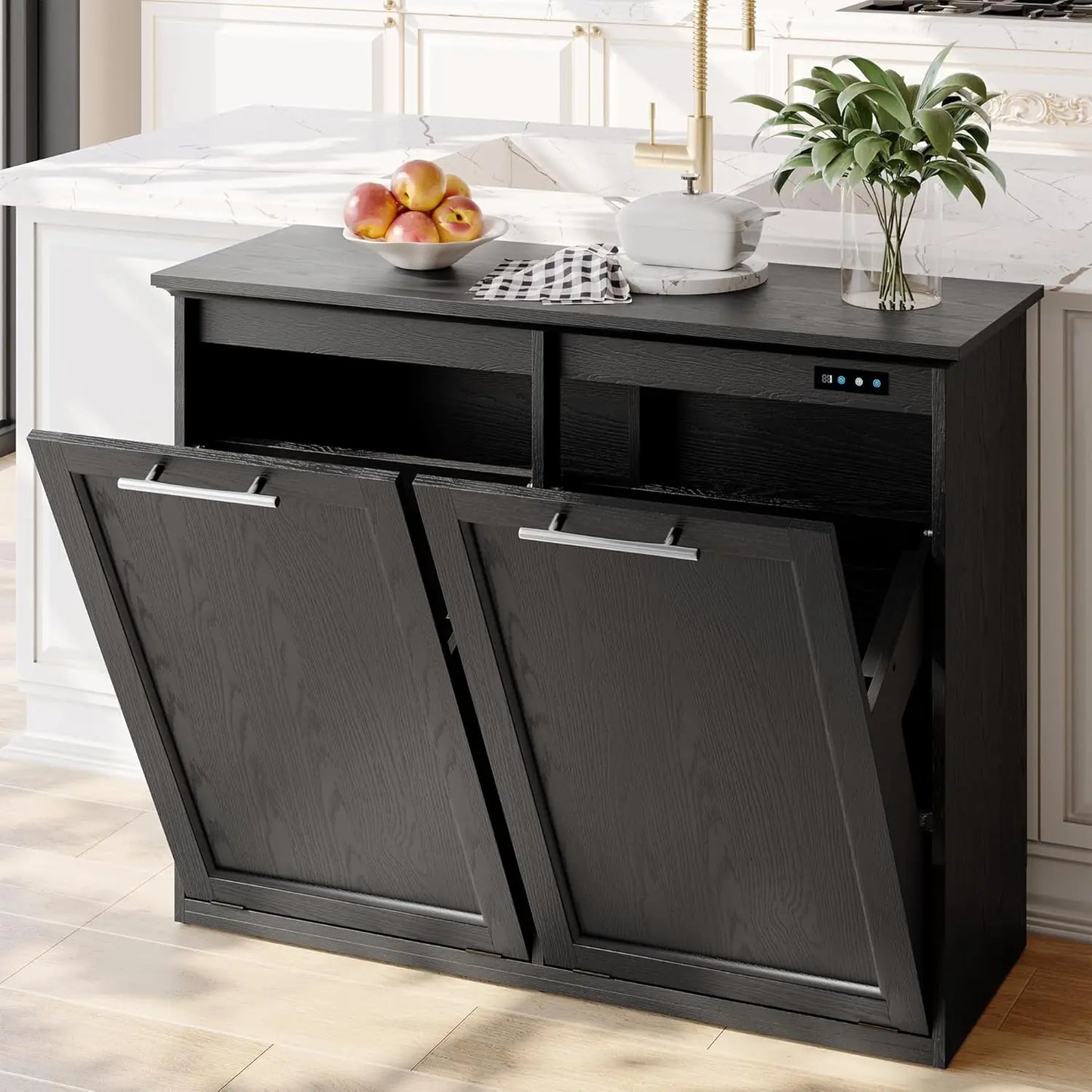 Double Tilt Out Free Standing Trash Cabinet