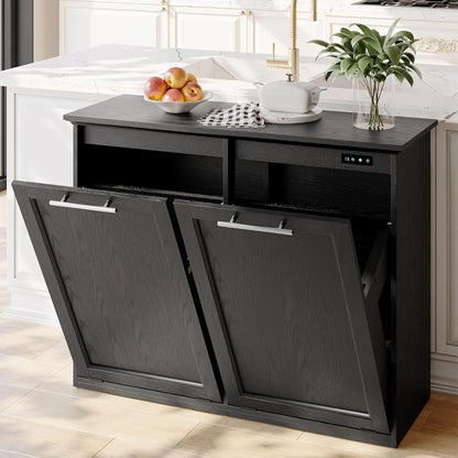 Double Tilt Out Free Standing Trash Cabinet