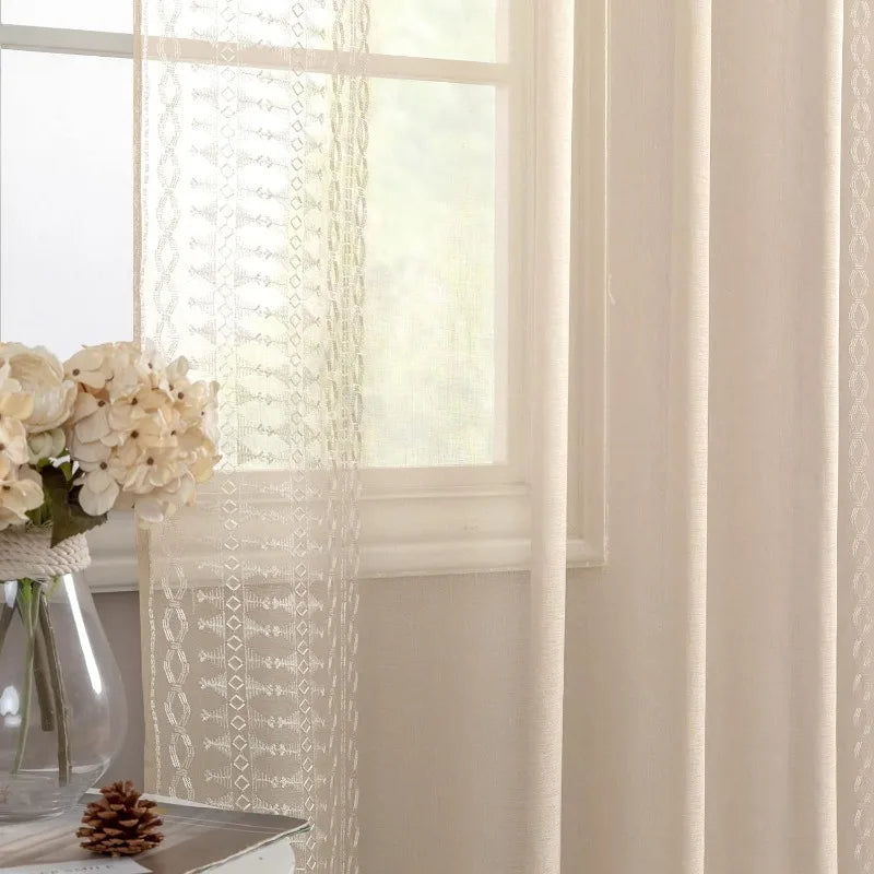 Linen Window Curtains for Living Room / Bedroom