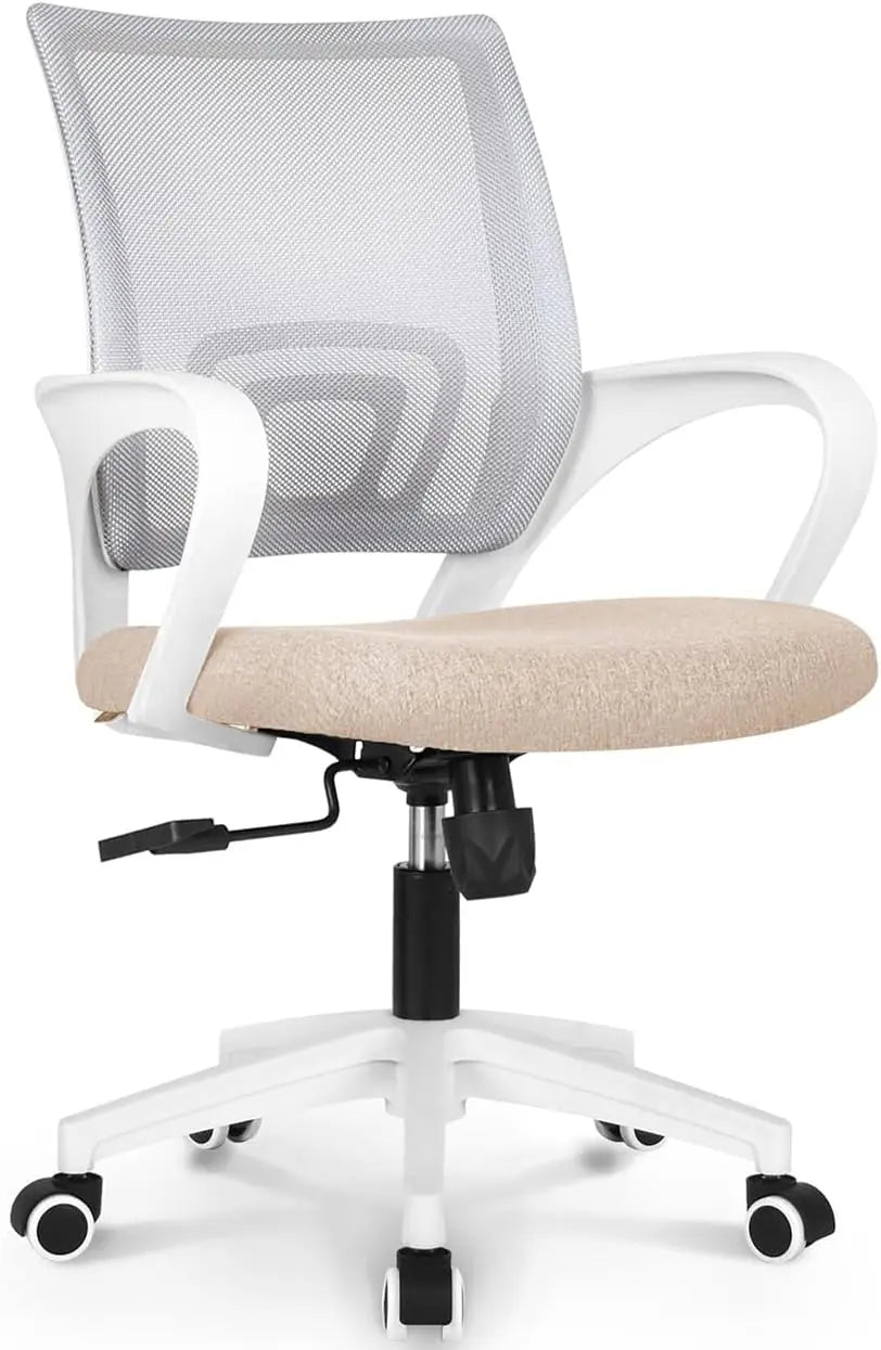 Adjustable Swivel Ergonomic Office Desk Chair with Mid Back Cushion Lumbar Support
