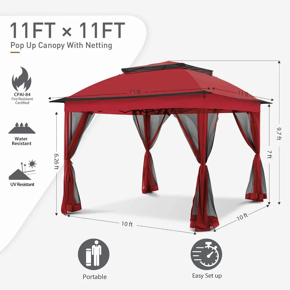 11'x11' Pop-Up Gazebo with Mosquito Netting