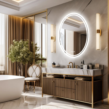 Wall Mounted Backlit Round Vanity Mirror