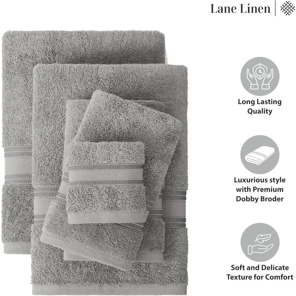 Luxury 12 Piece Bath Towel Set - 100% Cotton