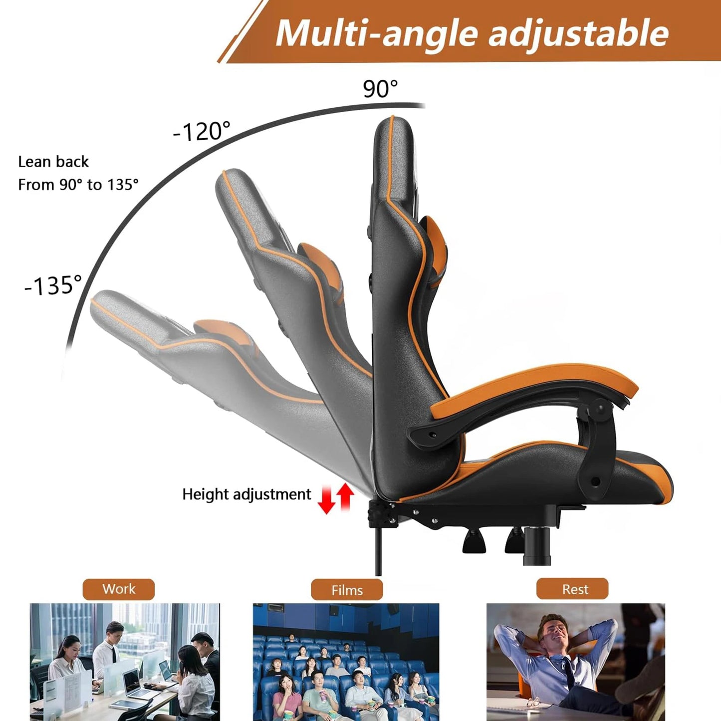 Ergonomic Gaming/Office Chair with Headrest and Lumbar Support