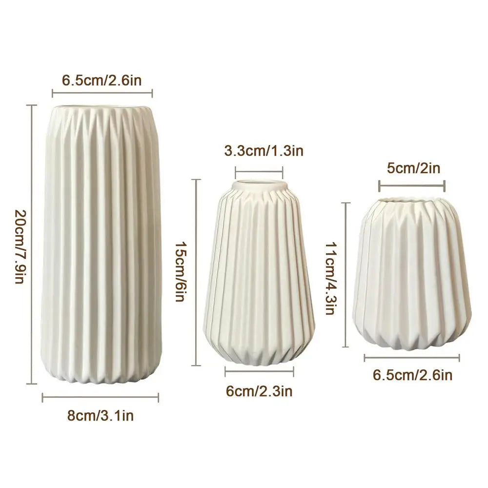 3 PCS Floral Ceramic Vase Set Creative Vase Set