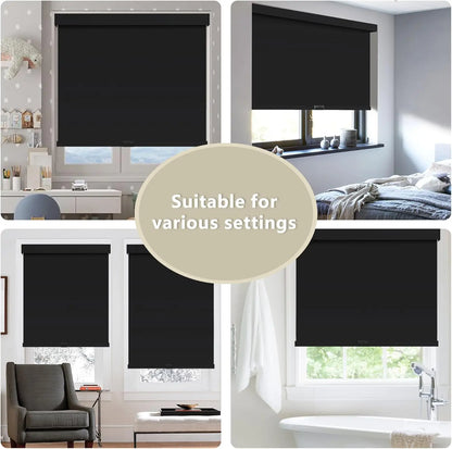 Cordless Blackout Roller Shades with Valance for Windows