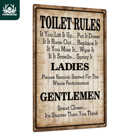 Toilet Rules Metal Tin Signs