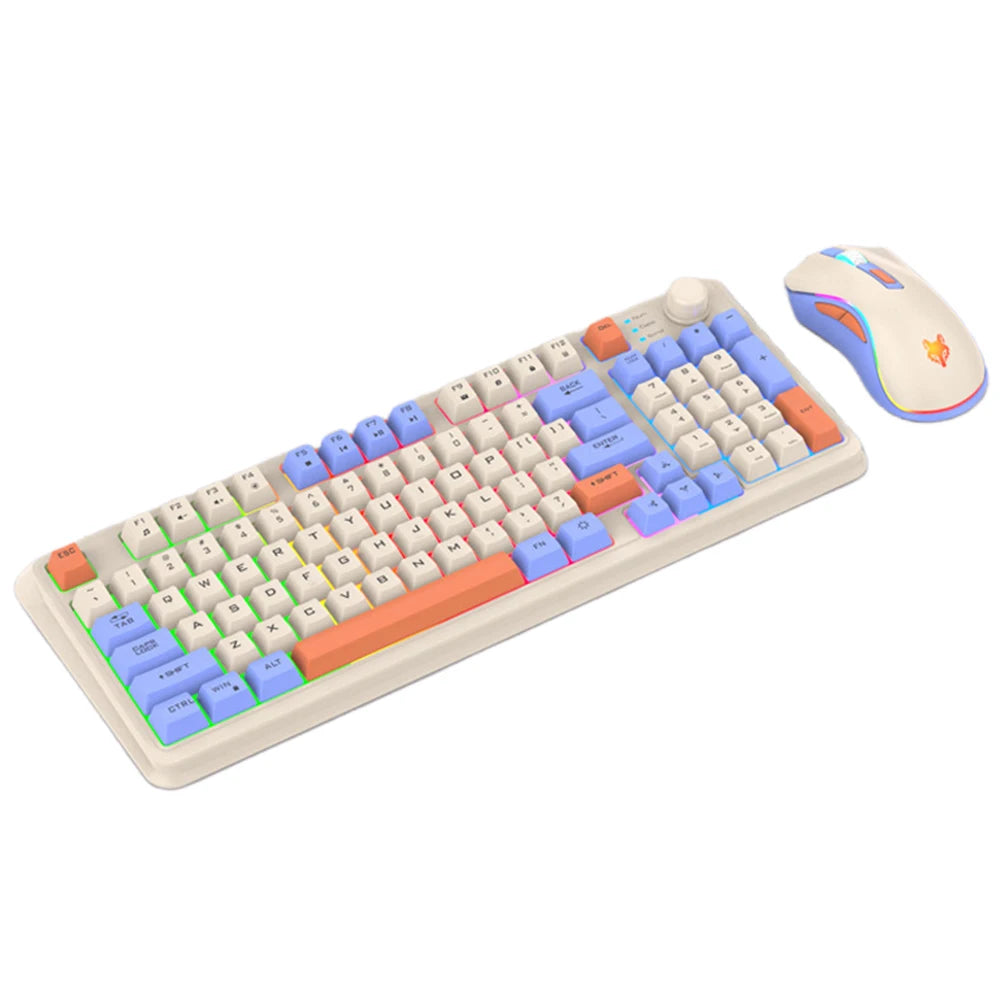 94 Key Customized Gaming Keyboard with Mouse RGB Backlit Wired Keyboard