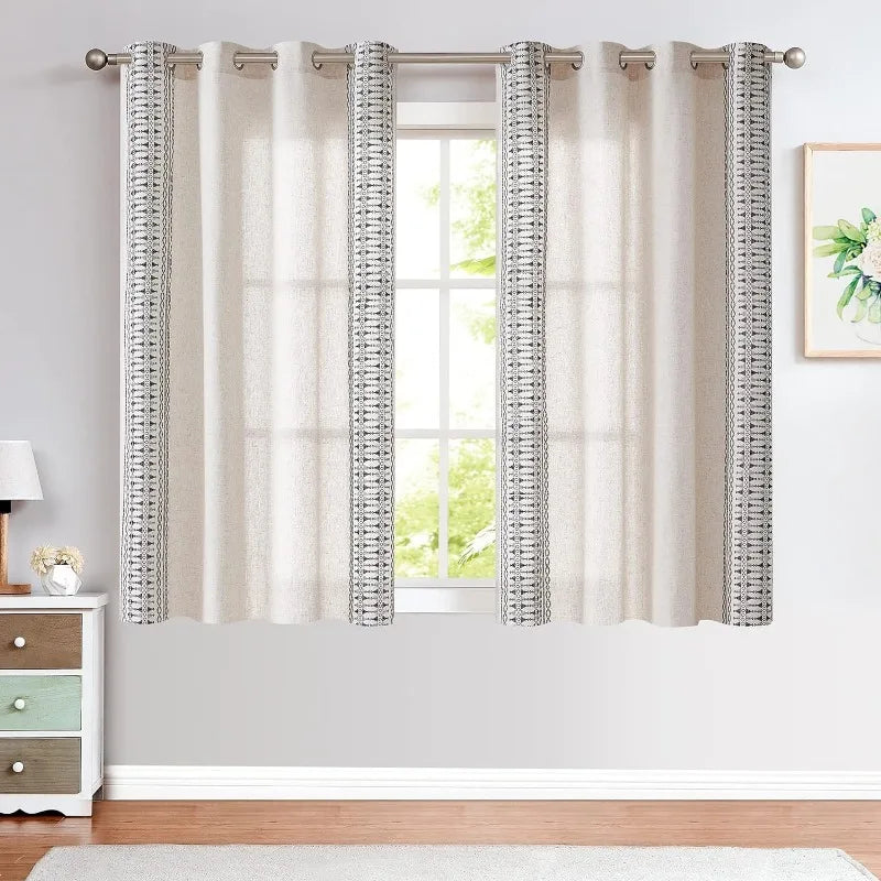 Linen Window Curtains for Living Room / Bedroom