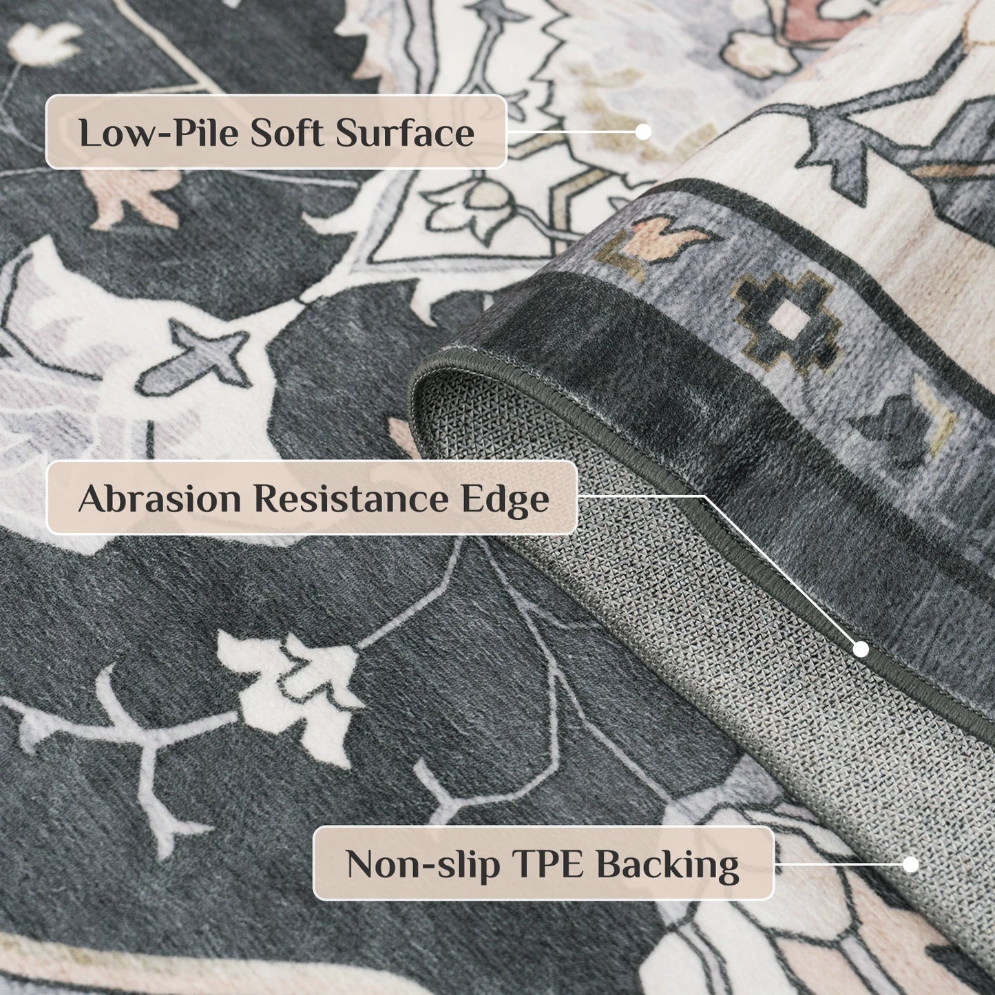 Washable Low-Pile Area Rug