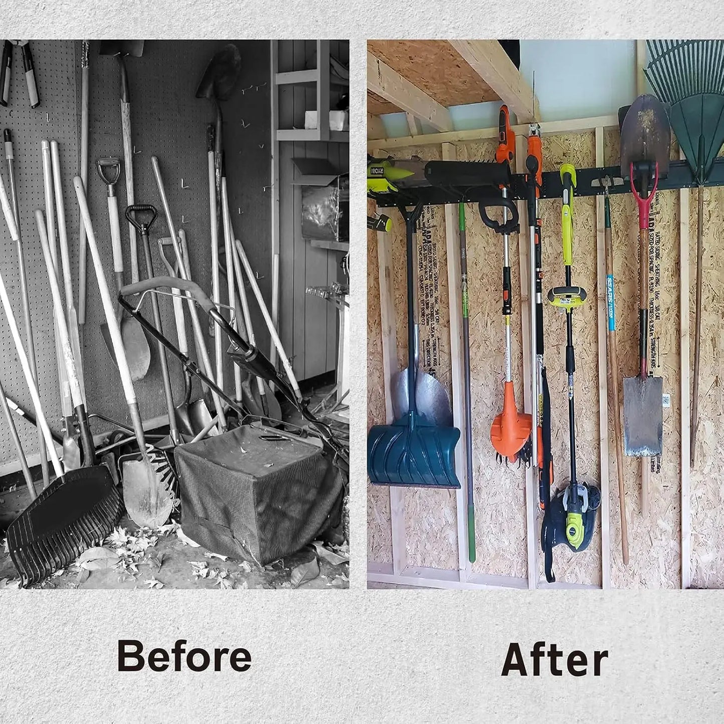 96" Garage  Wall Mount Organizer with 12 Hooks