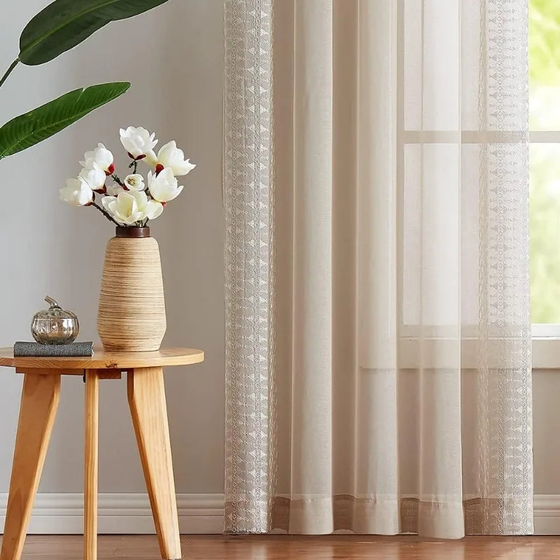 Linen Window Curtains for Living Room / Bedroom