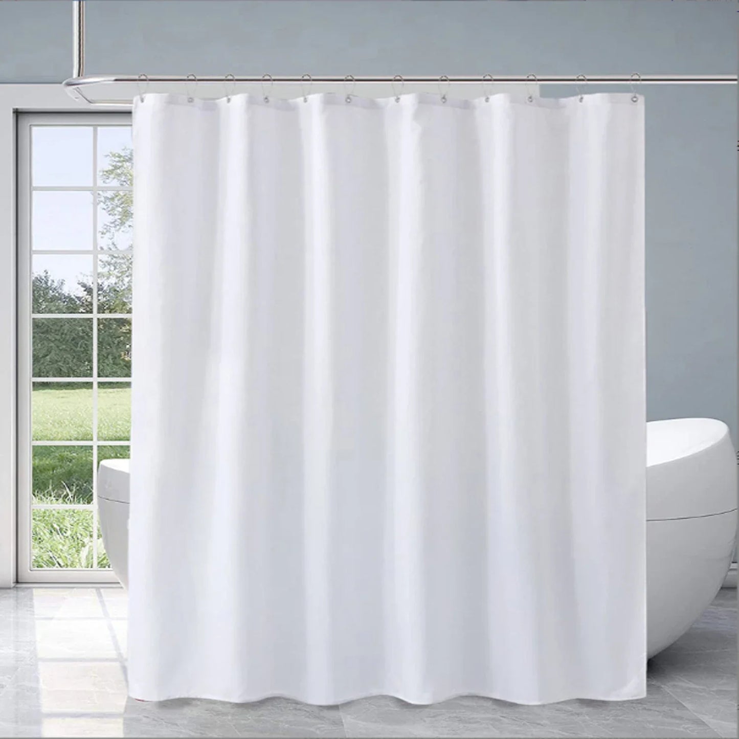 Transparent Waterproof Shower Curtain Liner with Hooks