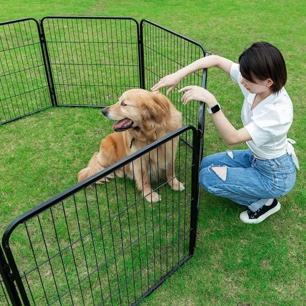 Dog Play Pen With Doors 40 Inch Height 16 Metal Fence Panels