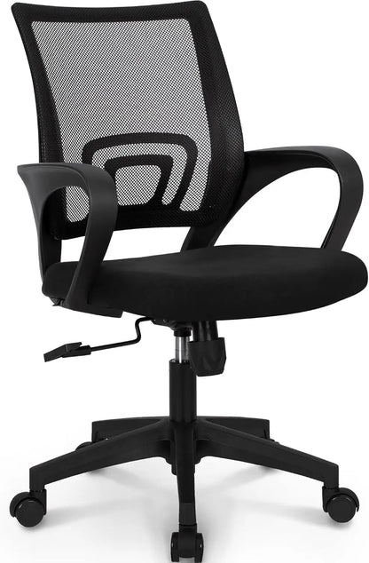 Adjustable Swivel Ergonomic Office Desk Chair with Mid Back Cushion Lumbar Support