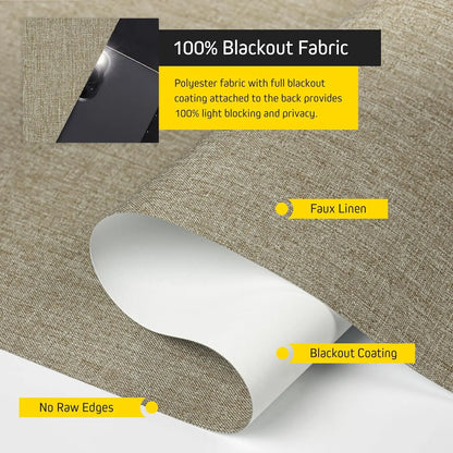Blackout Artificial Linen Cordless Roller Shades for Indoor Windows