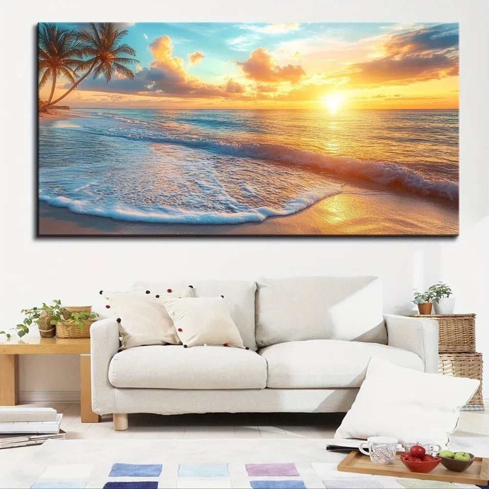 Natural Scenery Canvas Mural With 1.5 inch Thick Solid Wood Frame