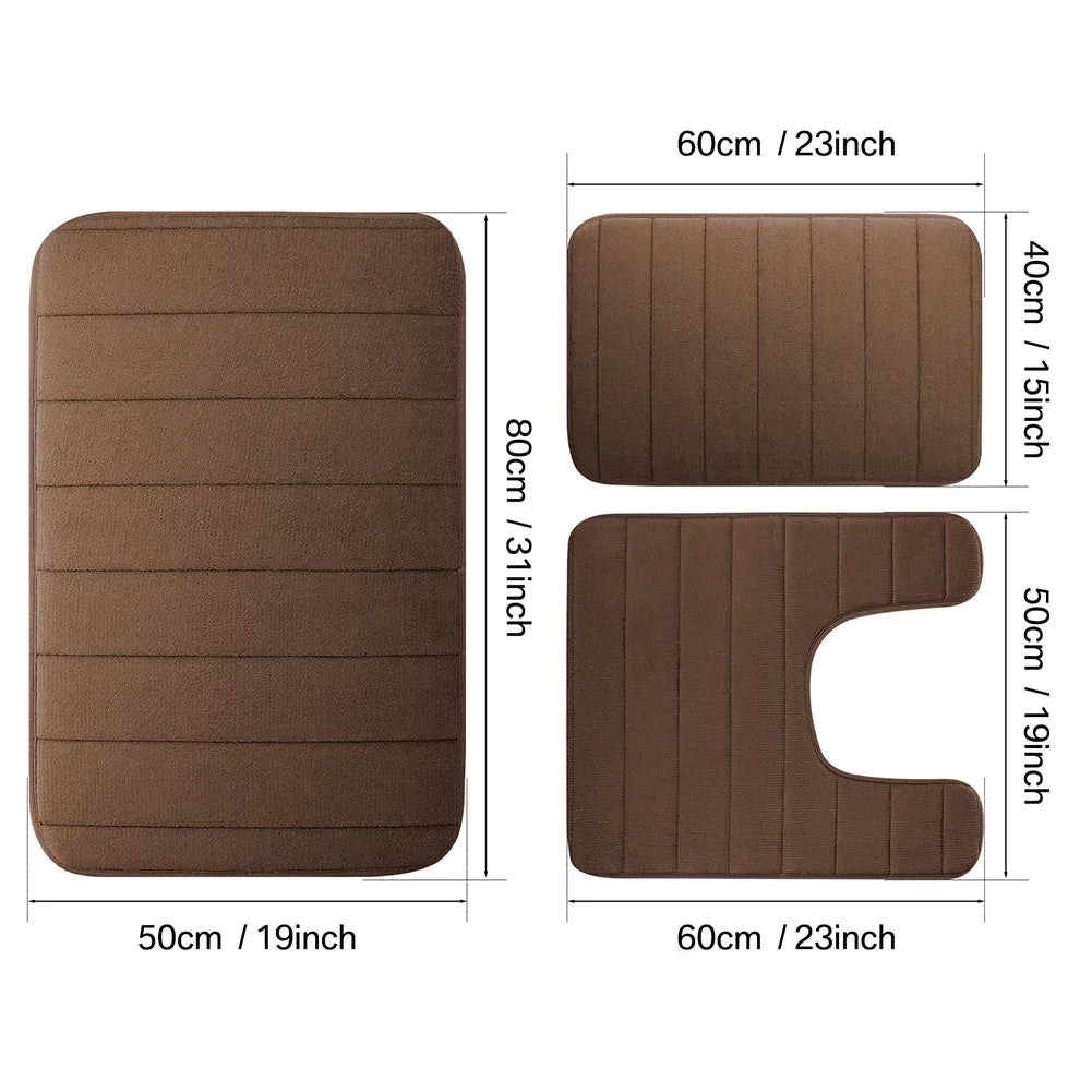 Water Absorbing, Non-Slip Memory Foam Bath Mat