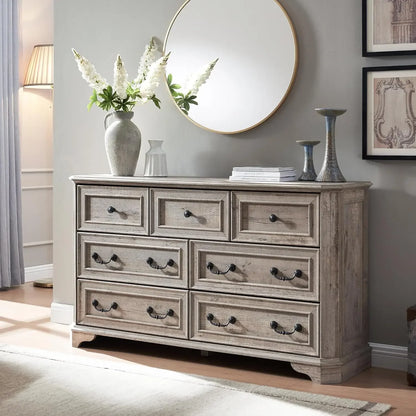 Farmhouse 54" Wide 7 Drawer Dresser