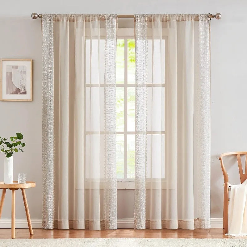 Linen Window Curtains for Living Room / Bedroom