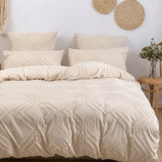 3pcs Tufted Duvet Bedding Cover Set For All-Seasons