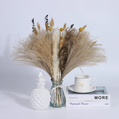 80Pcs Natural Dried Flower And Pampas Grass