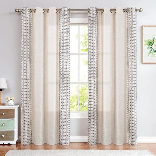 Linen Window Curtains for Living Room / Bedroom