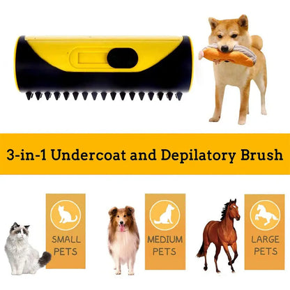 Pet Hair Removal De-shedding Comb And Cleaning Brush With Lint Roller