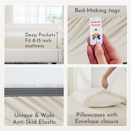 100% Organic Cotton Cooling Sheet Set With Deep Pockets