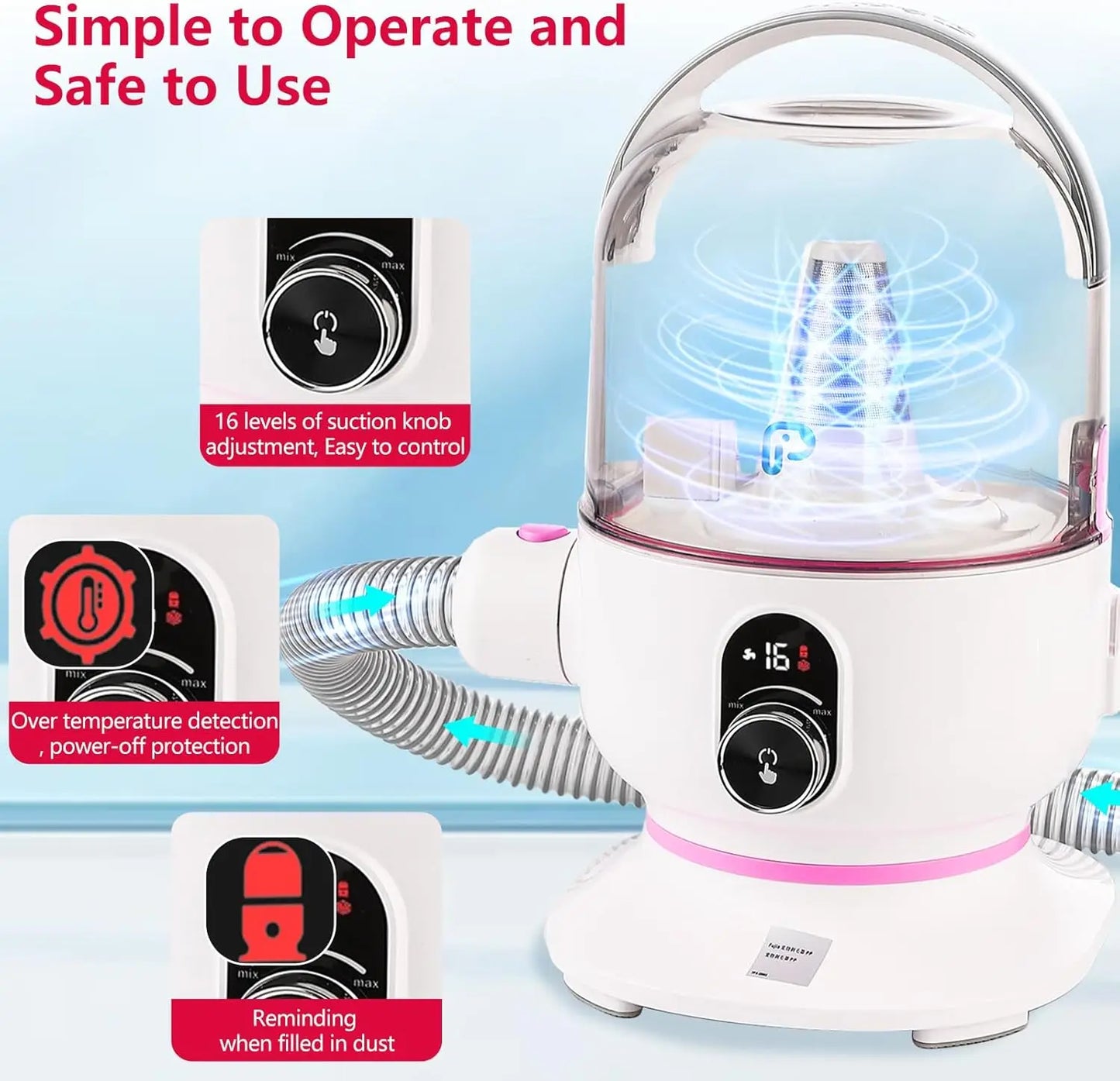 Multi-Functional Pet Grooming Vacuum Kit